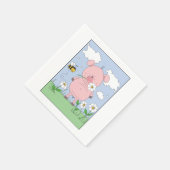 Cute Cartoon Pig Servet (Hoek)