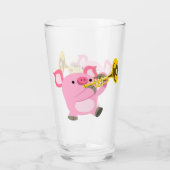 Cute Cartoon Pig-speeltrompettrommel Glas (Achterkant)