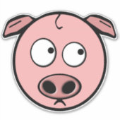 Cute Cartoon Pig Sticker (Voorkant)