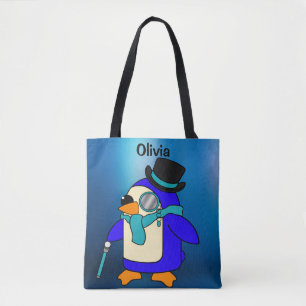 Cute cartoon pinguin frosty canvas tas