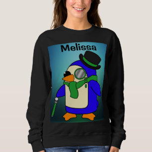 Cute cartoon pinguin lichtgroen trui