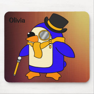 Cute cartoon pinguin sunny yellow muismat