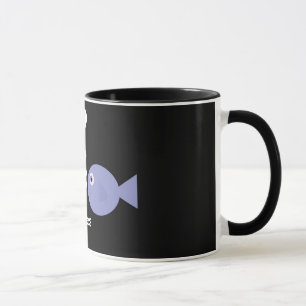 Cute cartoon Pisces black ringer mok
