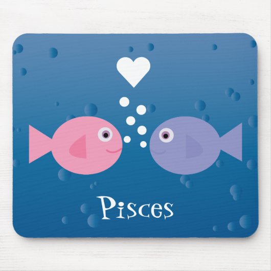 Cute Cartoon Pisces Custom Muismat (Voorkant)