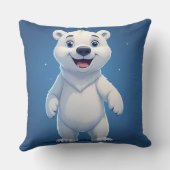 Cute Cartoon Polar Bear Character  Kussen (Achterkant)