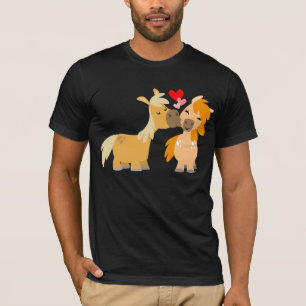 Cute Cartoon Ponies in Love T shirt