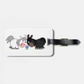 Cute Cartoon Ponies Standoff Bagagelabel (Achterkant horizontaal)