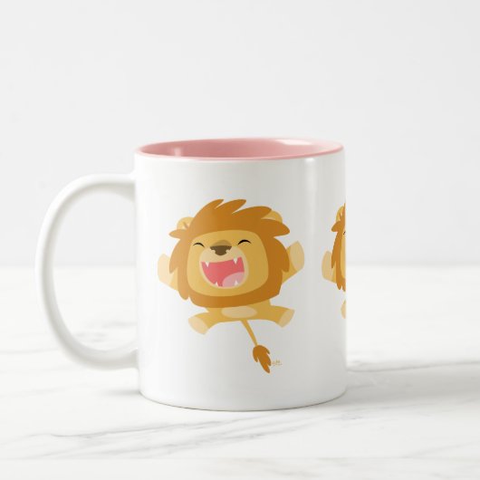 Cute Cartoon Pouncing Lion Mok (Links)