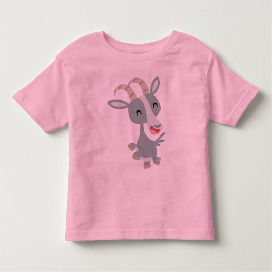 Cute Cartoon Prancing Goat Children T-Shirt (Voorkant)