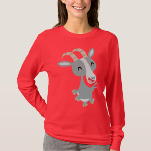 Cute Cartoon Prancing Goat Women T-Shirt