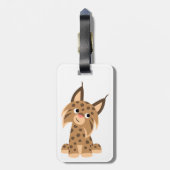 Cute Cartoon Prankish Lynx Bagagelabel (Achterkant verticaal)