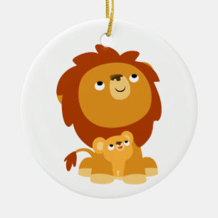 Cute Cartoon Protected Dad Leon Ornament