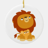 Cute Cartoon Protected Dad Leon Ornament (Achterkant)