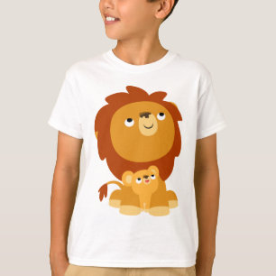 Cute Cartoon Protected Lion & Cub Kinder T-Shirt