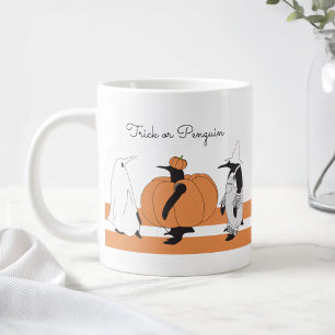 Cute Cartoon Pumpkin Penguin Funny Halloween Jumbo Beker