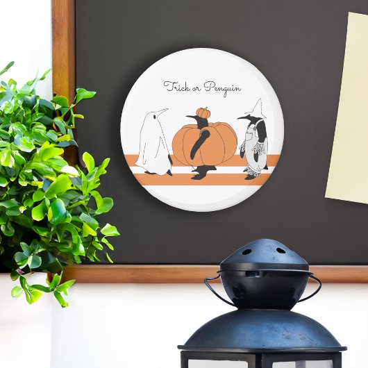 Cute Cartoon Pumpkin Penguin Funny Halloween Magneet