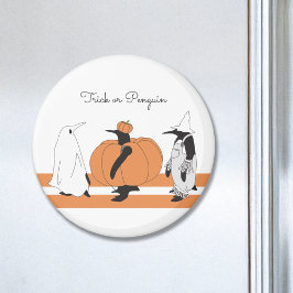 Cute Cartoon Pumpkin Penguin Funny Halloween Magneet