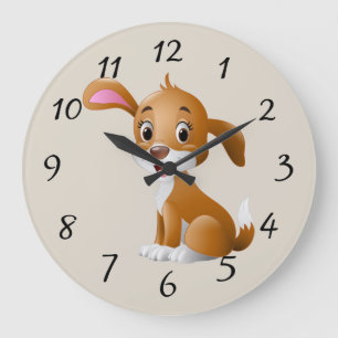 Cute Cartoon Puppy Grote Klok
