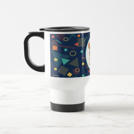 Cute Cartoon Puppy on Navy Pattern Reisbeker (Links)