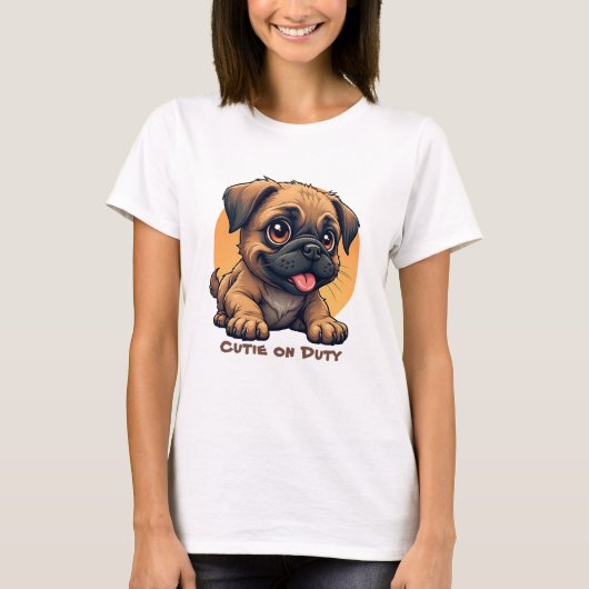 Cute Cartoon Puppy T-Shirt (Devant)