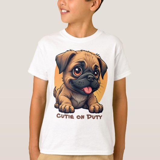 Cute Cartoon Puppy T-Shirt (Devant)