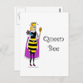 Cute cartoon Queen Bee Briefkaart (Voorkant / Achterkant)