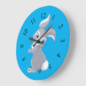 Cute Cartoon Rabbit Grote Klok (Hoek)