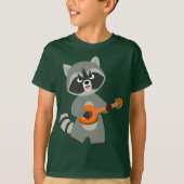 Cute Cartoon Raccoon die Banjo Kinder T-Shirt spee (Voorkant)