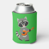 Cute Cartoon Raccoon Palling Banjo Koelbox Blikjeskoeler (Blikje Achterkant)