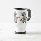 Cute Cartoon Raccoon Plays Banjo Commuter Mok (Voorkant rechts)