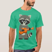 Cute Cartoon Raccoon Plays Guitar T-shirt (Voorkant)