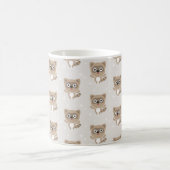 Cute Cartoon Raccoons Winter Pattern Koffiemok (Center)