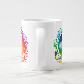 Cute Cartoon Rainbow White Lion Extra Grote Beker (Achterkant)