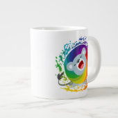 Cute Cartoon Rainbow White Lion Extra Grote Beker (Voorkant rechts)