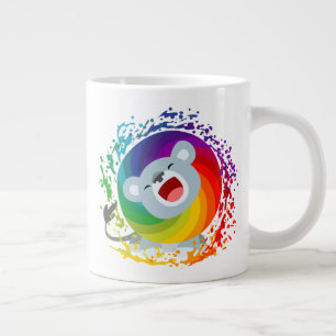 Cute Cartoon Rainbow White Lion Extra Grote Beker
