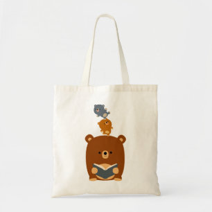 Cute Cartoon Reading Beer and Cubs Bag Tote Bag