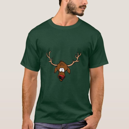 Cute Cartoon Reindeer T-shirt (Voorkant)