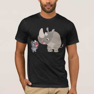 Cute Cartoon Rhino Baby en Big Rhino T-Shirt
