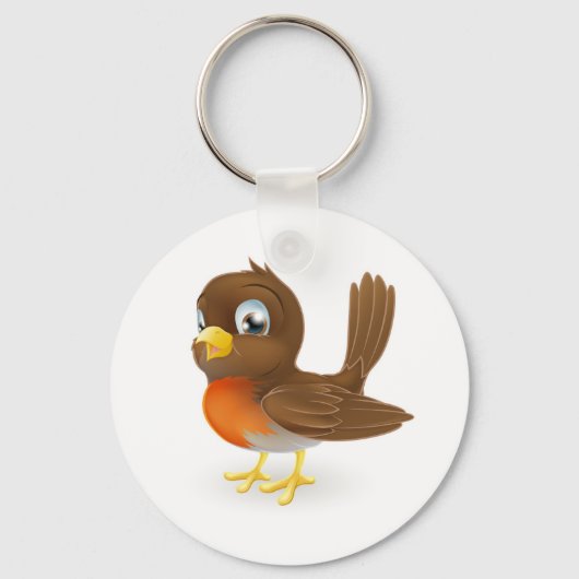 Cute cartoon Robin Illustration Sleutelhanger (Voorkant)