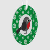 Cute Cartoon Robin met Snowflakes Ornament (voorkant)