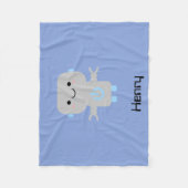 Cute Cartoon Robot Blue Fleece Deken (Voorkant)