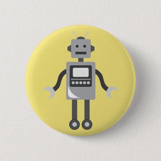 Cute Cartoon Robot Ronde Button 5,7 Cm (Voorkant)