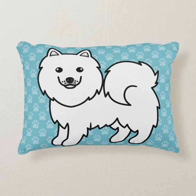 Cute Cartoon Samoyed Decoratief Kussen (Voorkant)