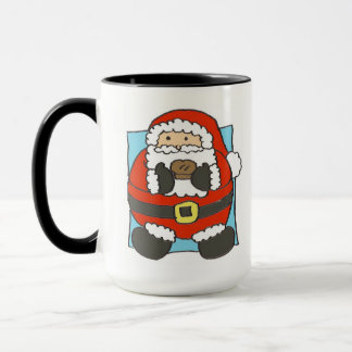 Cute Cartoon Santa Holding Mince Pie Mok