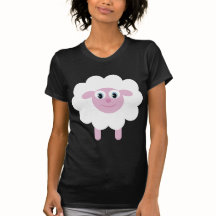 Cute cartoon schaap zwart-wit T-shirt