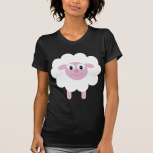 Cute cartoon schaap zwart-wit T-shirt