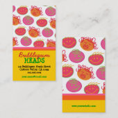 Cute Cartoon Scribbles Fun Gekke Bubblegum Head Visitekaartje (Voorkant / Achterkant)