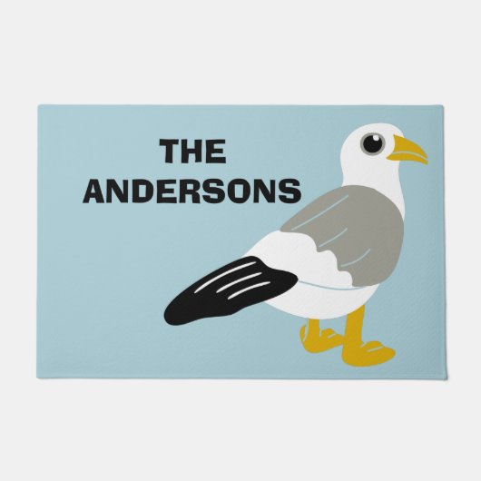 Cute Cartoon Seagull Light Blue op maat Deurmat (Voorkant)