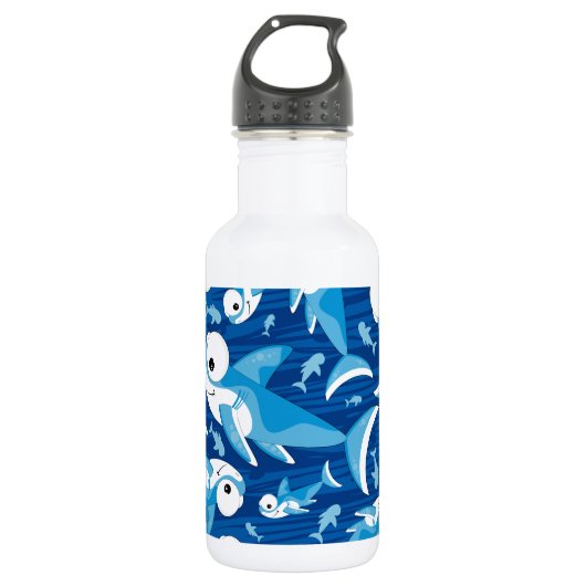 Cute Cartoon Shark Pattern Waterfles (Voorkant)