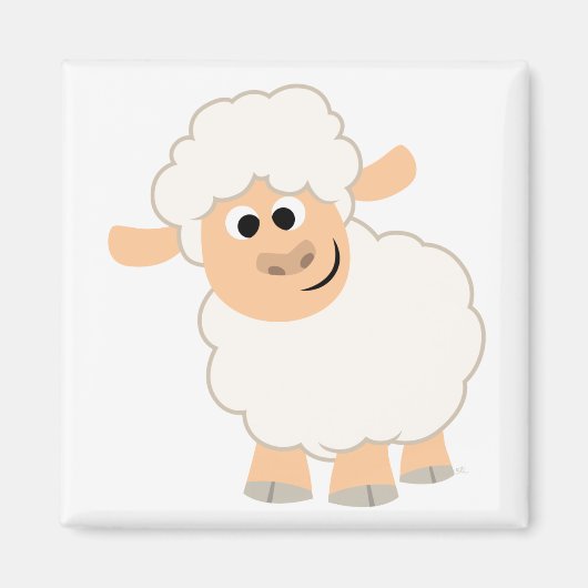 Cute Cartoon Sheep Magnet Magneet (Voorkant)